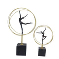 Modern Abstract Ballerina Dancer Statue with Golden Frame