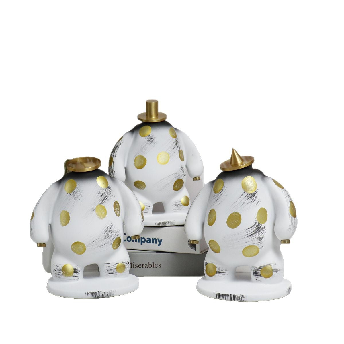 Abstract Faceless Fat Figure Statue with Gold Metal Hat