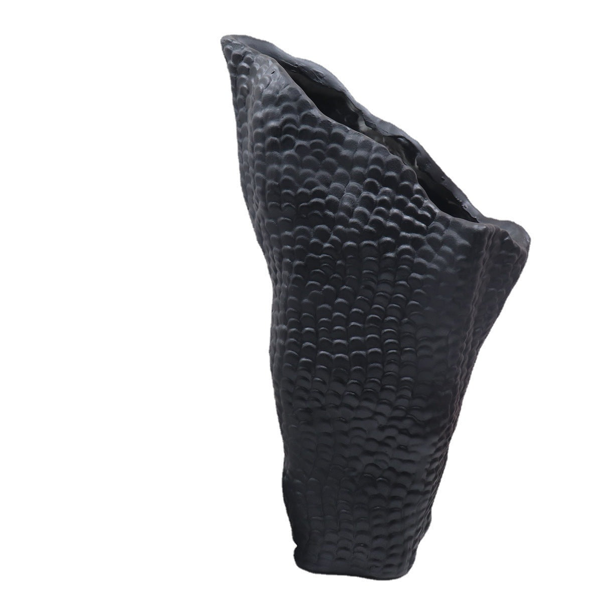 Modern Irregular Twisted Vase with 3D Hammered Bubble Texture