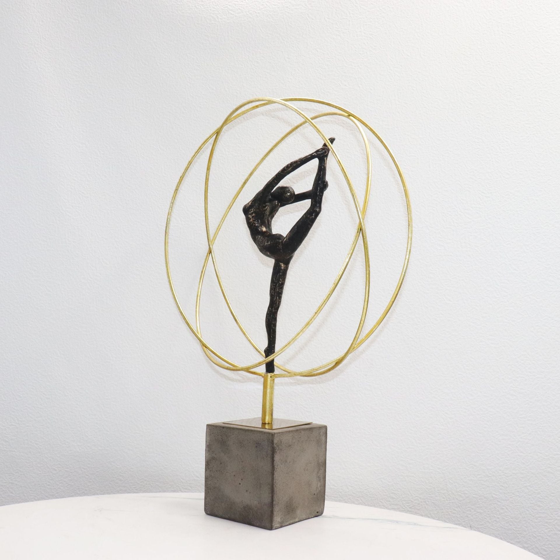Modern Abstract Ballerina Dancer Statue with Golden Frame