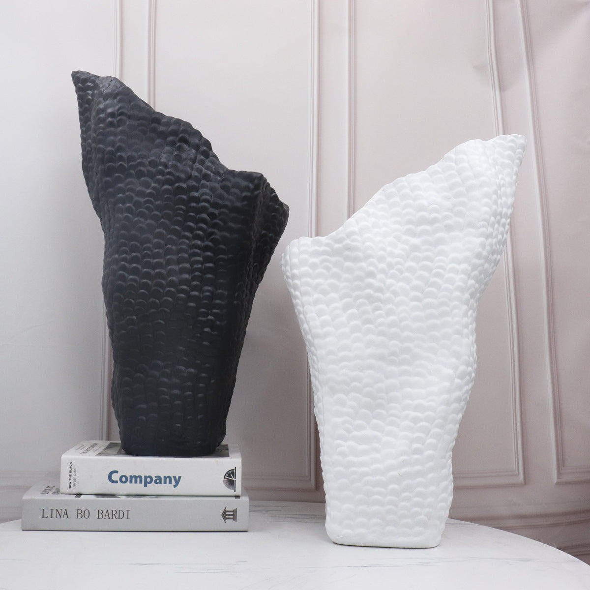 Modern Irregular Twisted Vase with 3D Hammered Bubble Texture