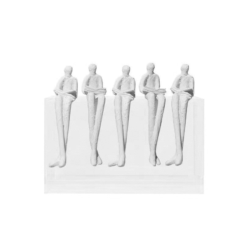 5-Pack Minimalist Abstract Reading Long-Legged Human Figurines