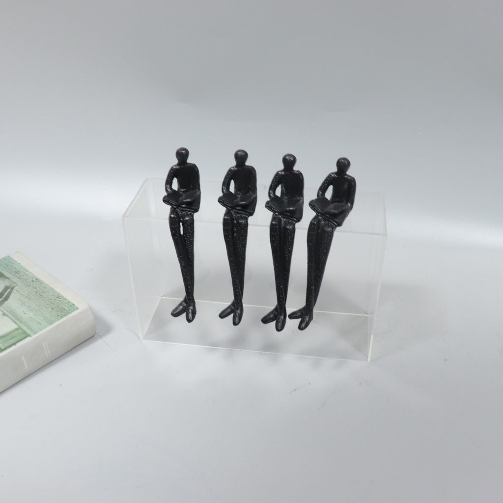 5-Pack Minimalist Abstract Reading Long-Legged Human Figurines