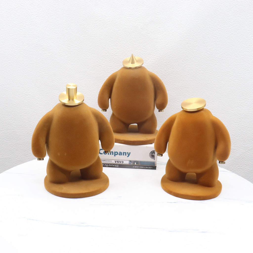 Abstract Faceless Fat Figure Statue with Gold Metal Hat