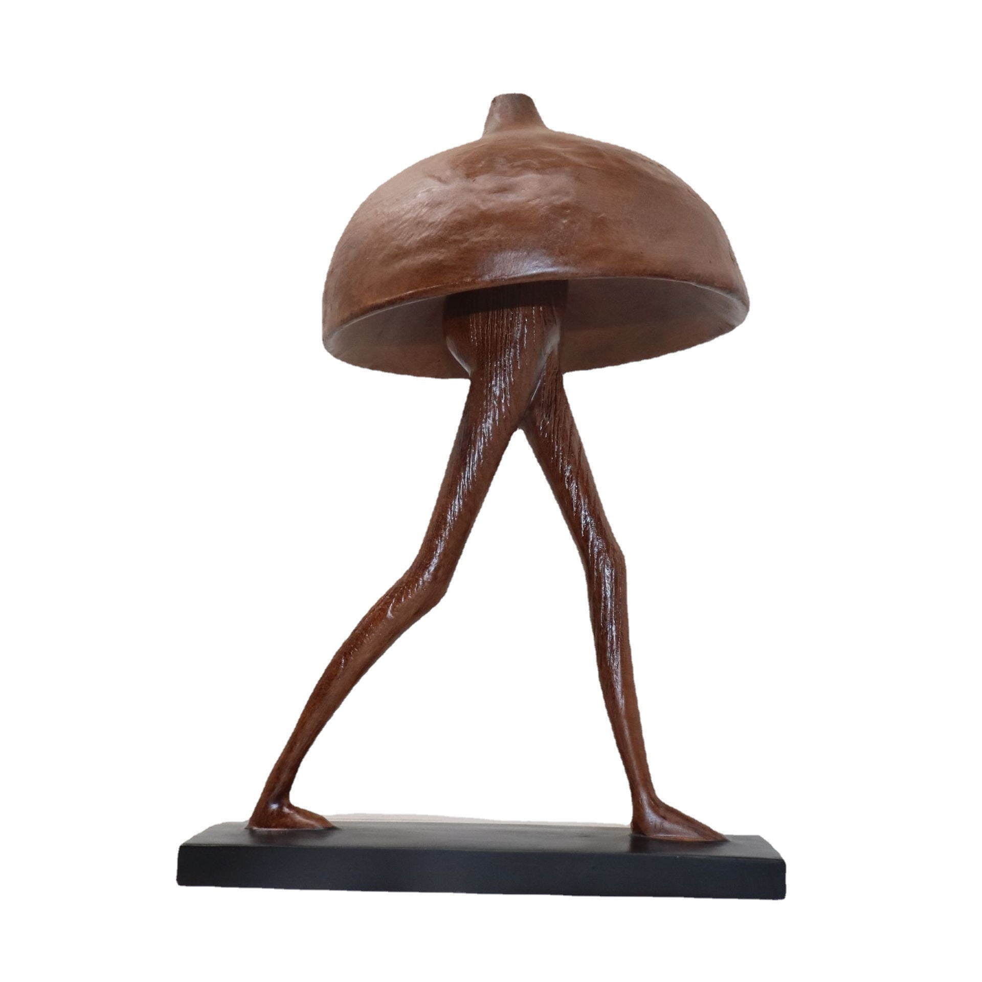 Abstract Walking Umbrella Head Human Sculpture